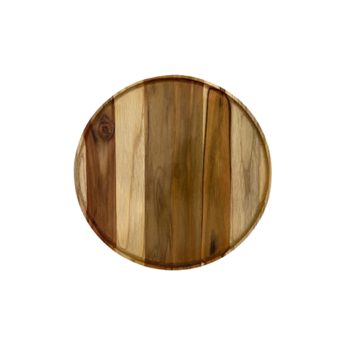 Tábua de Servir Redonda Gg – Madeira de Teca 33x33x2cm