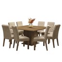 Ver imagem 2 de Conjunto Sala de Jantar Mesa Tampo de Madeira 8 Cadeiras Rustic/imperial Leila Madesa