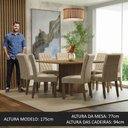 Ver imagem 5 de Conjunto Sala de Jantar Mesa Tampo de Madeira 8 Cadeiras Rustic/imperial Leila Madesa