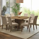 Ver imagem 1 de Conjunto Sala de Jantar Mesa Tampo de Madeira 8 Cadeiras Rustic/imperial Leila Madesa