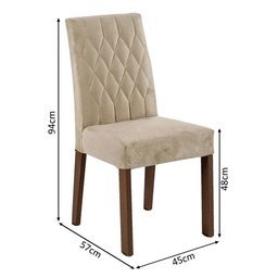 Conjunto Sala de Jantar Mesa Tampo de Madeira 8 Cadeiras Rustic/imperial Leila Madesa - 3