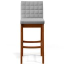 Ver imagem 4 de Kit 06 Banquetas Altas Para Cozinha Sala de Jantar Fixa Mila B04 Linho Cinza - Lyam Decor