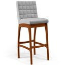 Ver imagem 3 de Kit 06 Banquetas Altas Para Cozinha Sala de Jantar Fixa Mila B04 Linho Cinza - Lyam Decor