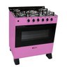 Fogão Delicato Plus Glass 5 Bocas - Rosa com Mesa de Vidro Clarice - 1