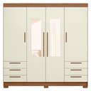 Ver imagem 6 de Guarda Roupa Casal 192cm 4 Portas com Espelho Itajaí Jatobá/Areia S01 - Mpozenato