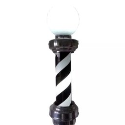 Barber pole 65cm Com Globo Gira e Acende Preto 220v - 1