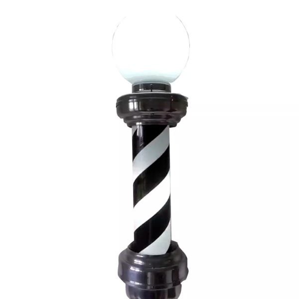 Barber pole 65cm Com Globo Gira e Acende Preto 110v - 2