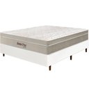 Ver imagem 2 de Cama Box Branca + Colchão Casal Santa Cruz Bege Molas Ensacadas Euro Pillow 138x188x72cm