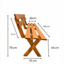 Ver imagem 7 de Mesa para Área Externa com 2 Bancos Madeira Maciça 200cm Kit Churrasco Yescasa Mel