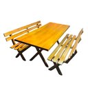 Ver imagem 2 de Conjunto Mesa para Jardim com 2 Bancos Kit Churrasco Yescasa