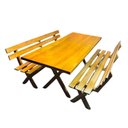 Ver imagem 6 de Mesa para Área Externa com 2 Bancos Madeira Maciça 200cm Kit Churrasco Yescasa Mel