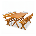 Ver imagem 3 de Mesa para Área Externa com 2 Bancos Madeira Maciça 200cm Kit Churrasco Yescasa Mel
