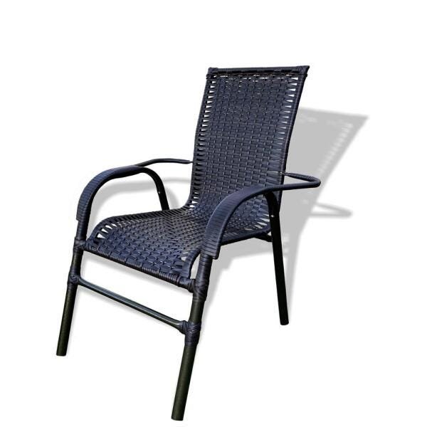 Cadeira para Area Edicula Jardim Bela, Ferro e Fibra Trama Fechada Pedra Ferro - 2