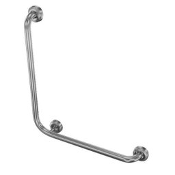 Barra de apoio em L para box 80x80 cm de aço inox - Barracerta - 1