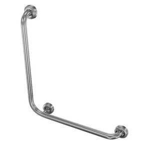 Barra de apoio em L para box 80x80 cm de aço inox - Barracerta