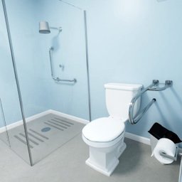 Barra de apoio em L para box 80x80 cm de aço inox - Barracerta - 3