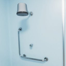 Barra de apoio em L para box 80x80 cm de aço inox - Barracerta - 2