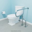 Ver imagem 2 de Barra de apoio para idoso fixa piso parede lado esquerdo do vaso em aço inox - Barracerta