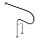 Ver imagem 1 de Barra de apoio para idoso fixa piso parede lado esquerdo do vaso em aço inox - Barracerta