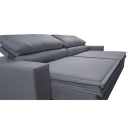 Sofá Retrátil e Reclinável 2,95m Império com Molas Cama inBox Linho Cinza Escuro - 5 Sofá Retrátil e Reclinável 2,95m Império com Molas Cama inBox Linho Cinza Escuro - 5