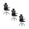 Kit 3 Cadeiras Escritório Diretor Giratória Vita Preto - 1