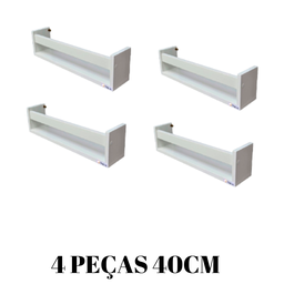 Prateleira Banheiro Cosméticos MDF Branco - 4 Peças - 4