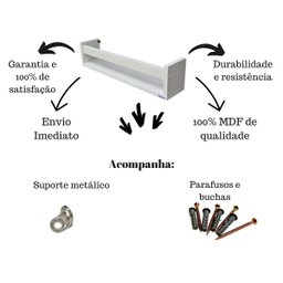 Prateleira Banheiro Cosméticos MDF Branco - 4 Peças - 3