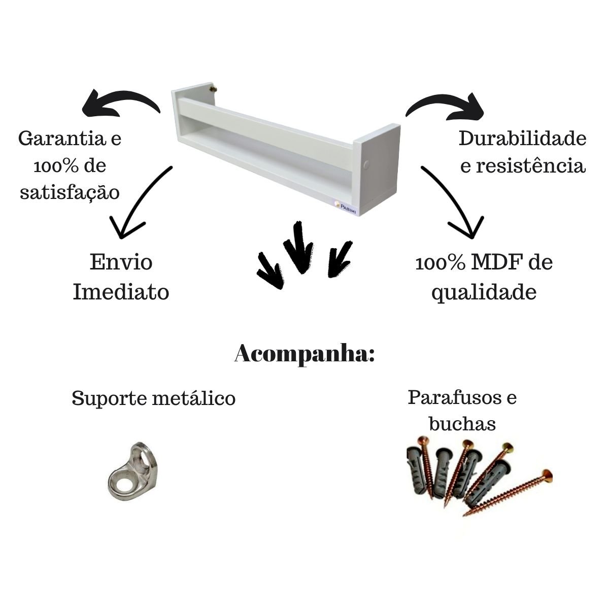 Prateleira Banheiro Cosméticos Em MDF - 4 Peças - 3