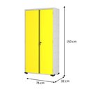 Ver imagem 6 de Armário Aço Escritório Fechadura 3 Prateleiras Ea303 Amarelo