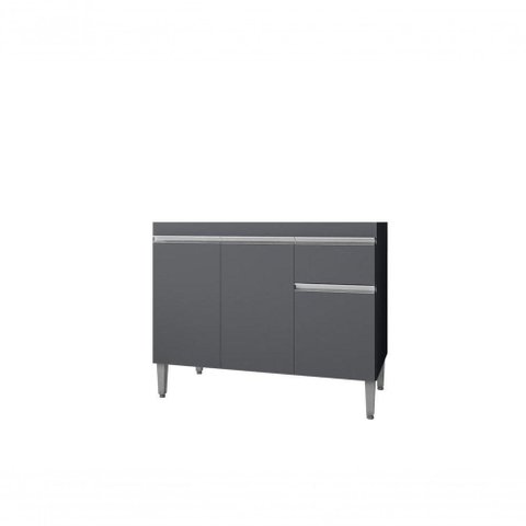 Gabinete de Pia Tatiane 3 Portas 1 Prateleira MDP 95cm Cinza