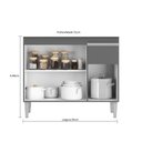Ver imagem 2 de Gabinete de Pia Tatiane 3 Portas 1 Prateleira MDP 95cm Cinza
