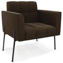 Ver imagem 6 de Poltrona para Sala Pé Metal Preto Kit 2 Ana Suede Marrom - Ibiza