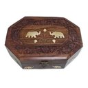 Ver imagem 1 de Caixinha Indiana de Madeira Artesanal 17 cm