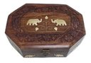 Ver imagem 1 de Caixinha Indiana de Madeira Artesanal 17 cm