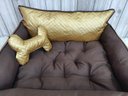 Ver imagem 4 de Cama G Dourada e Marrom Pet Colchão para Cachorro G Caminha Caes e Gatos Personalizada com Nomes