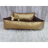 Cama G Dourada e Marrom Pet Colchão para Cachorro G Caminha Caes e Gatos Personalizada com Nomes - 2