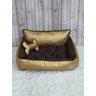Cama G Dourada e Marrom Pet Colchão para Cachorro G Caminha Caes e Gatos Personalizada com Nomes - 5
