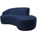 Ver imagem 3 de Sofá Curvo 02 Lugares 150cm Eron Braço Direito Veludo Azul Marinho - Nexta Casa