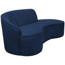 Ver imagem 2 de Sofá Curvo 02 Lugares 150cm Eron Braço Direito Veludo Azul Marinho - Nexta Casa