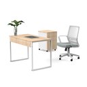 Ver imagem 2 de Escrivaninha 115x58cm MDP Treviso com Estrutura Branca Roal