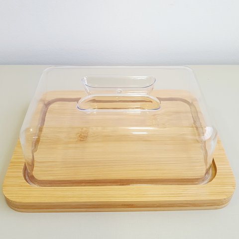 Porta Frios de Bambu e Acrílico 30 cm