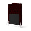 Ver imagem 2 de Cabeceira Estofada Decorativa Pollux para Cama Box 90 para Cama de Solteiro Sued Bordô Aradecor