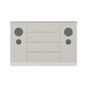 Ver imagem 7 de Cômoda Infantil 125cm 2 Portas com Vidro e 4 Gavetas Pirulito Multimóveis Mp4470 Branco-off White