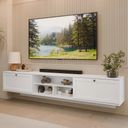 Ver imagem 1 de Rack Suspenso para Tv até 80 Polegadas 218 Cm 2 Portas Branco Vik Madesa
