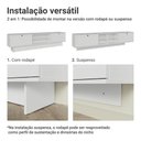 Ver imagem 5 de Rack Suspenso para Tv até 80 Polegadas 218 Cm 2 Portas Branco Vik Madesa