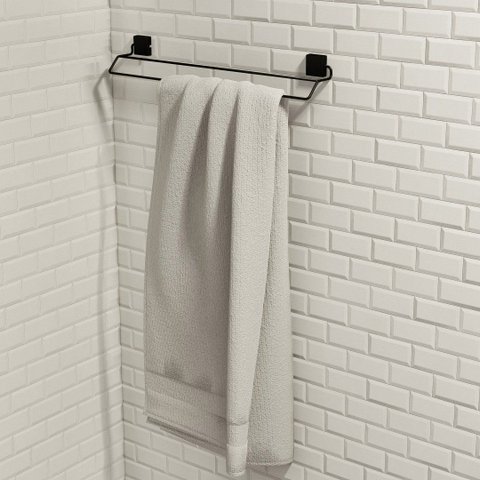 Porta Toalha Duplo - Linha Premium Decotec Preto