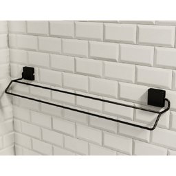 Porta Toalha Duplo - Linha Premium Decotec Preto - 2