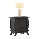 Ver imagem 2 de Mesa de Cabeceira Clássica Império 2 Gavetas em Madeira Maciça Ébano