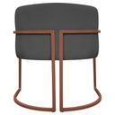 Ver mais imagens de Poltrona Decorativa Recepção Luna Base de Ferro Bronze - Cinza Corino