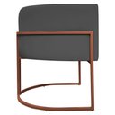 Ver imagem 6 de Poltrona Decorativa Recepção Luna Base de Ferro Bronze - Cinza Corino